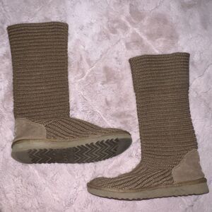 UGG australia tan/brown slouchy sock boot womens size 8 guc foldable